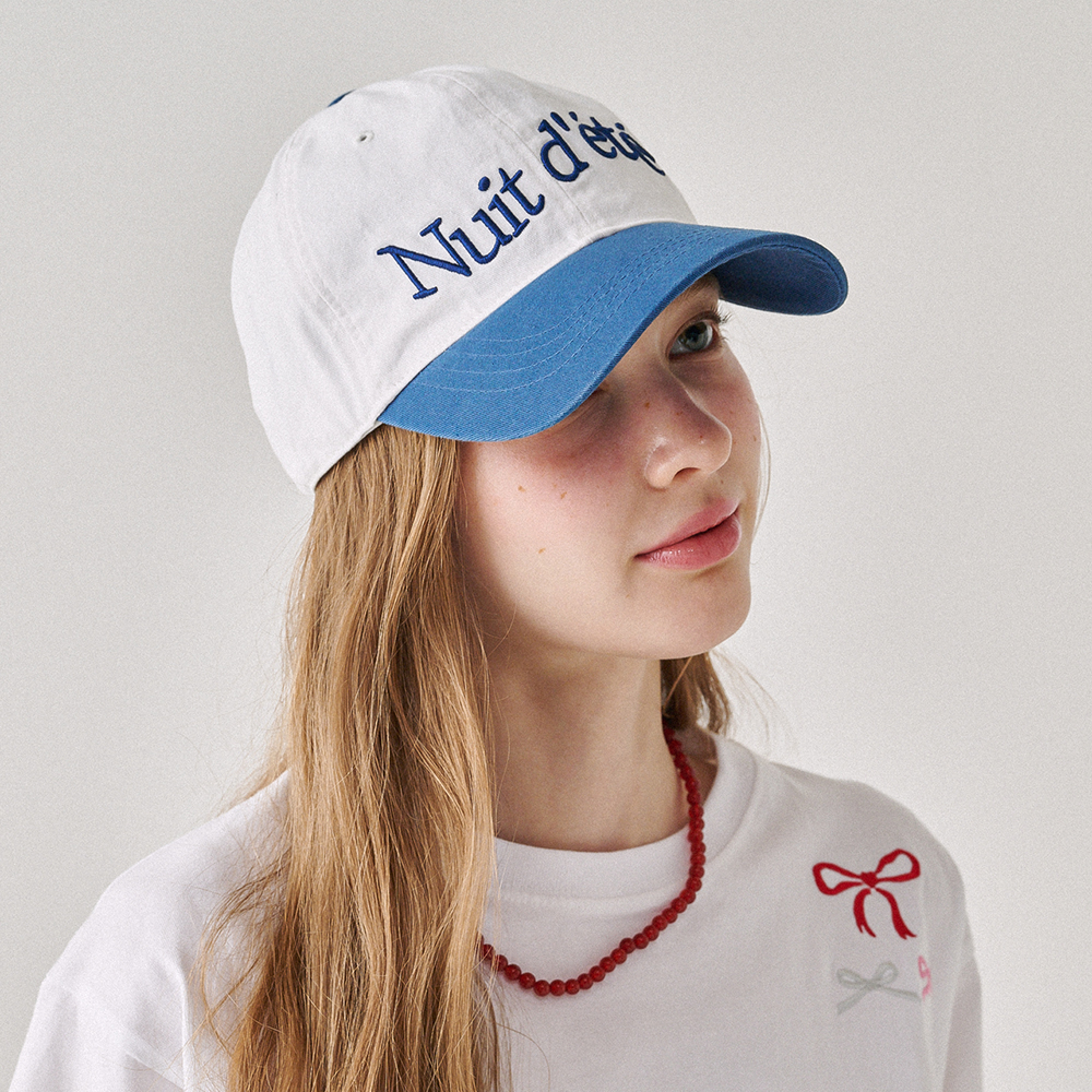 NUIT D ETE BALL CAP WHITE BLUE